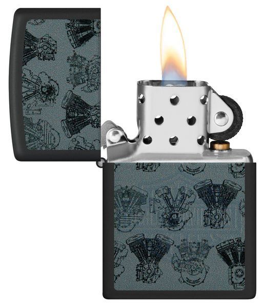 Запальничка Zippo Harley-Davidson Black Light Engines Design 48600 фото