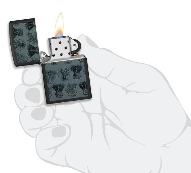 Запальничка Zippo Harley-Davidson Black Light Engines Design 48600 фото