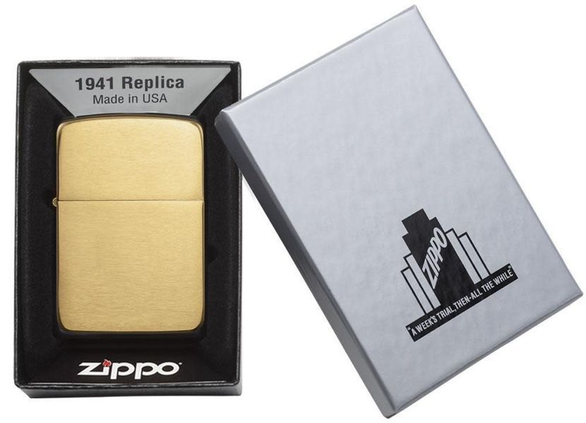Запальничка Zippo Brushed Brass 1941 Replica 1941B фото