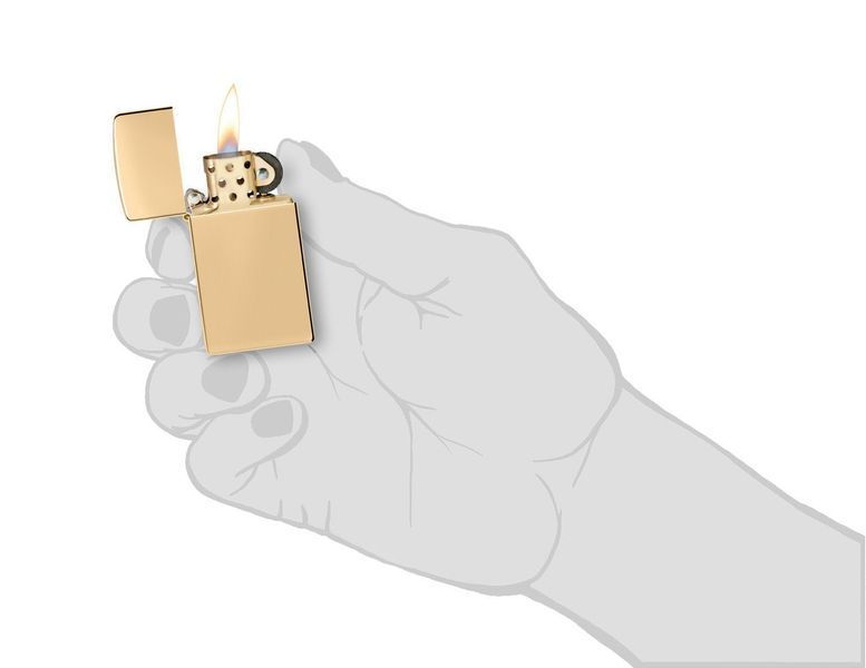 Запальничка Zippo Slim High Polish Brass 1654B фото