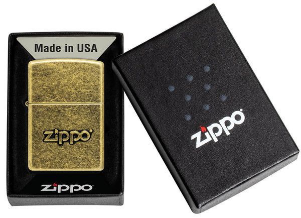 Запальничка Zippo Stamp Antiqued Brass  28994 фото