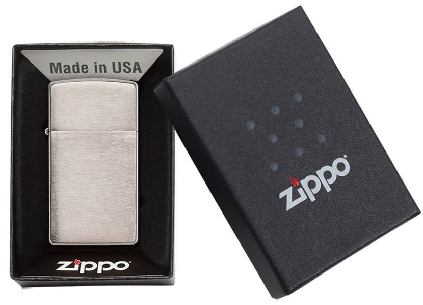 Запальничка Zippo Slim&reg; Brushed Chrome 1600 фото