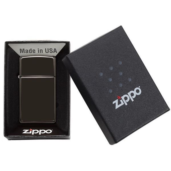 Запальничка Zippo Slim&reg; High Polish Black 28123 фото