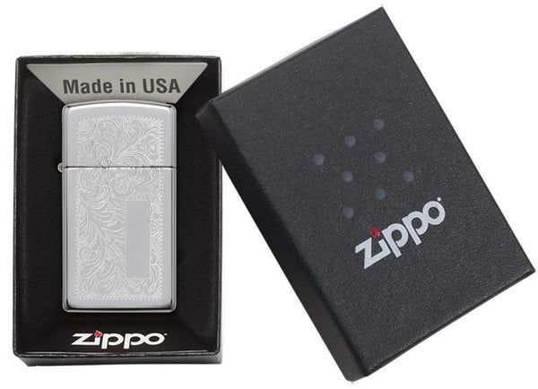 Запальничка Zippo Slim&reg; Chrome Venetian&reg; 1652 фото