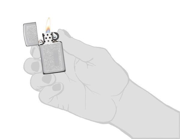 Запальничка Zippo Slim&reg; Chrome Venetian&reg; 1652 фото